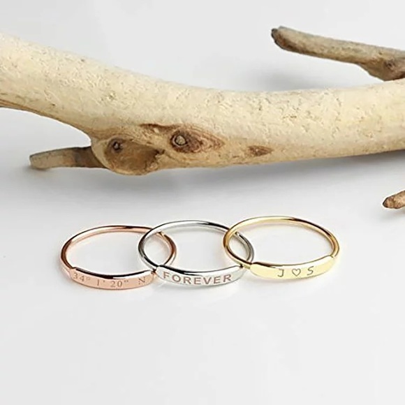 Custom Engraved stackable rings - Picture 3 of 5